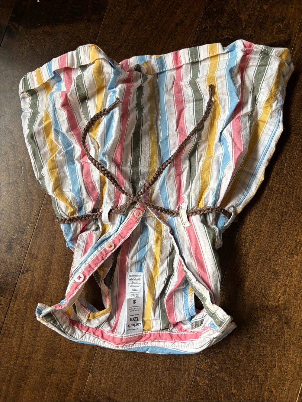Carter's Multicolor Striped dress with Braided Belt
